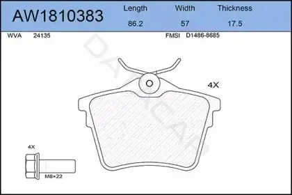 Тормозные колодки AYWIPARTS AW1810383