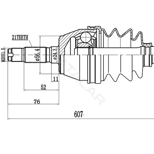 Приводной вал / Полуось ZIKMAR Z88029R