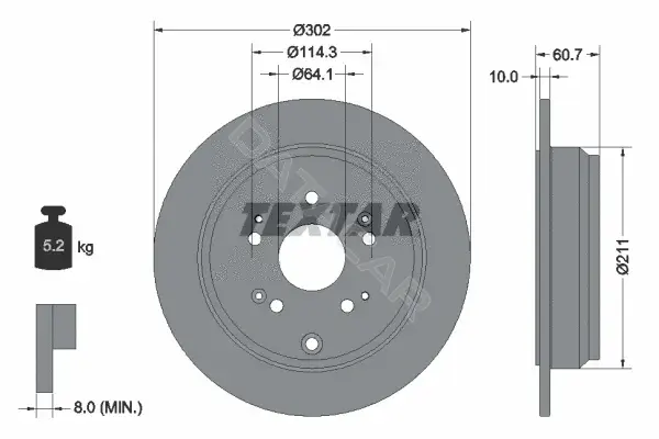 Тормозные диски TEXTAR 92227203
