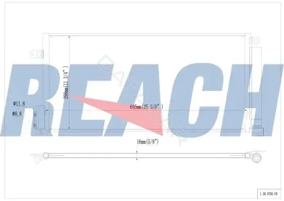 Радиатор кондиционера REACH 1.30.0705.PD