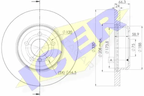 Тормозные диски ICER 78BD3555-2