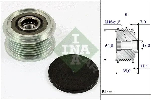 Шкив генератора INA 535002210