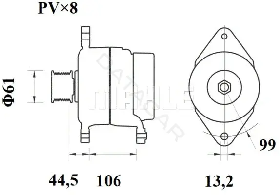 Генератор KNECHT/MAHLE MG800