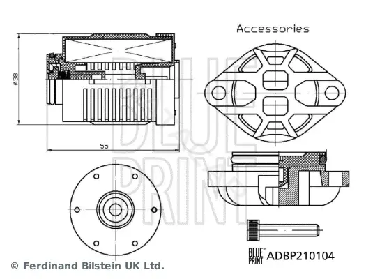 Фильтр масляный муфты Haldex BLUE PRINT ADBP210104