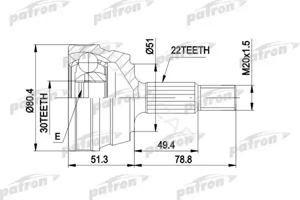 Шрус PATRON PCV1004
