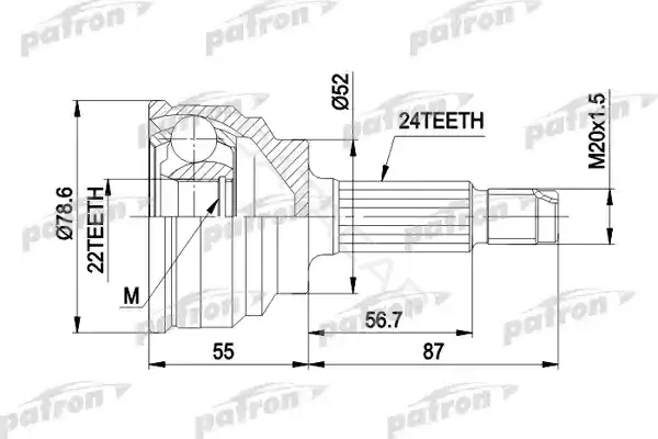 Шрус PATRON PCV1024