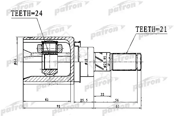 Шрус PATRON PCV1761