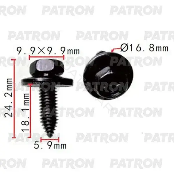 Клипсы, фиксаторы, зажимы PATRON P37-2242