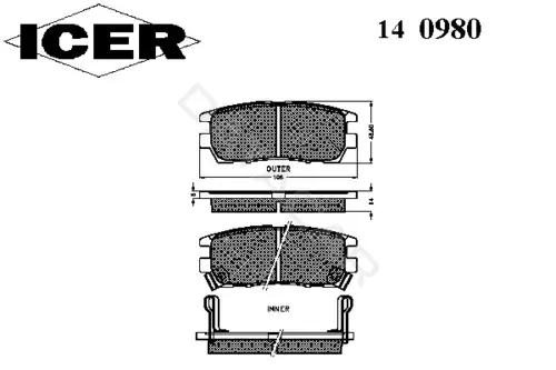 Тормозные колодки ICER 140980