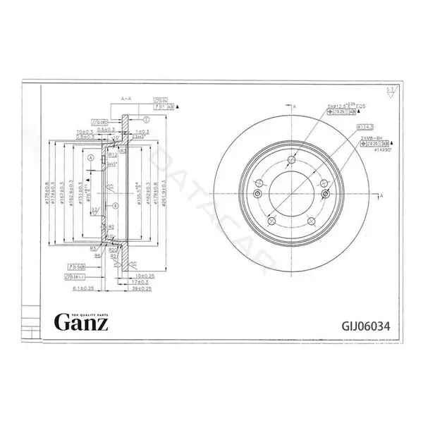 Тормозные диски GANZ GIJ06034