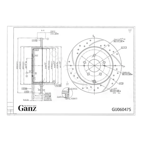 Тормозные диски GANZ GIJ06047S