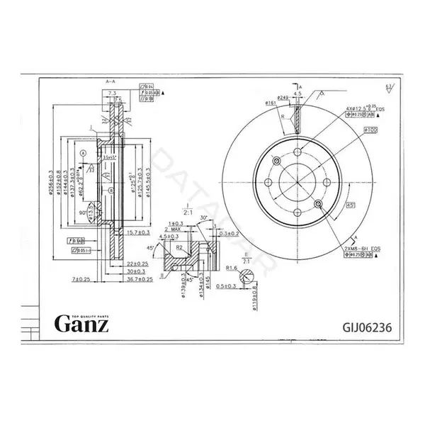 Тормозные диски GANZ GIJ06236