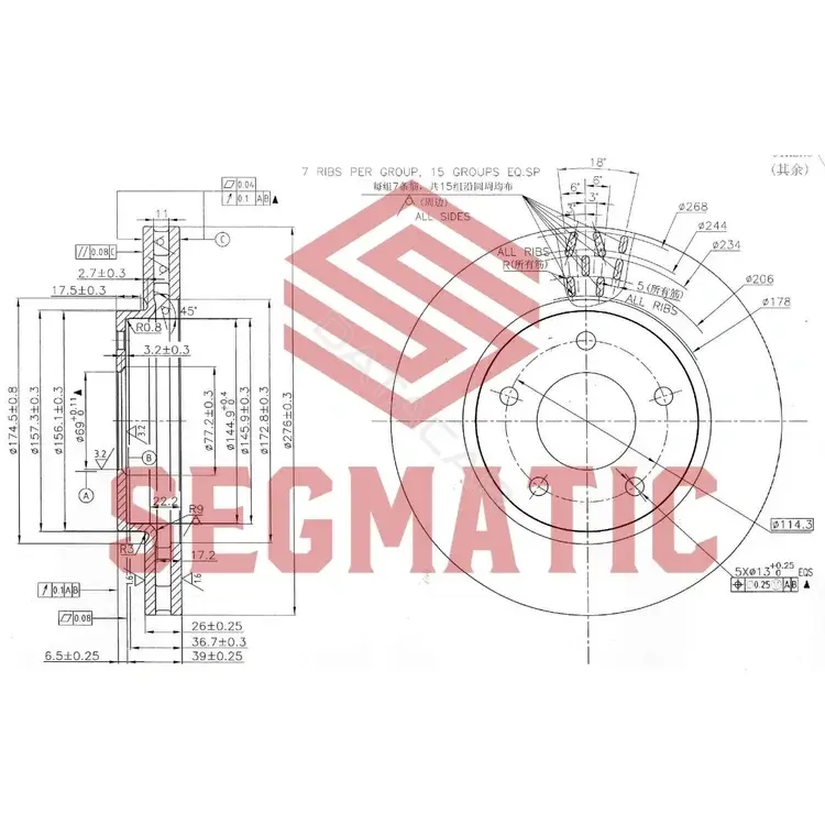 Тормозные диски SEGMATIC SBD30093016