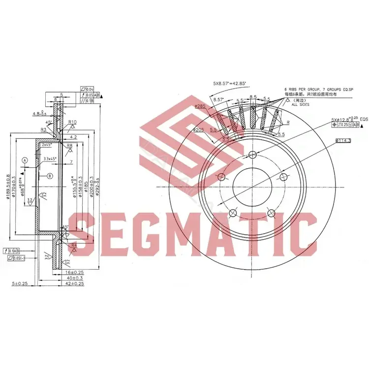 Тормозные диски SEGMATIC SBD30093126