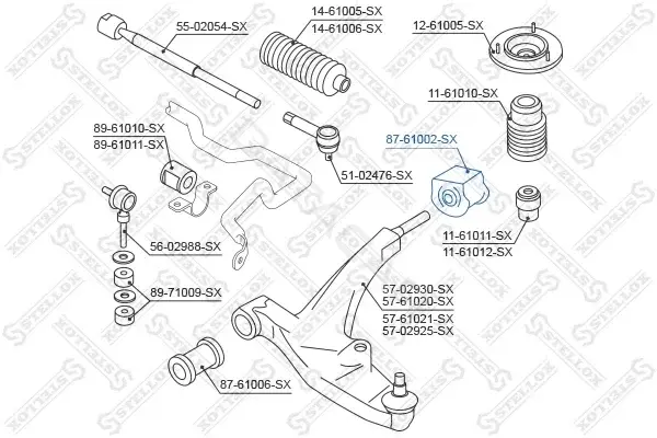 Сайлентблок рычага STELLOX 87-61002-SX