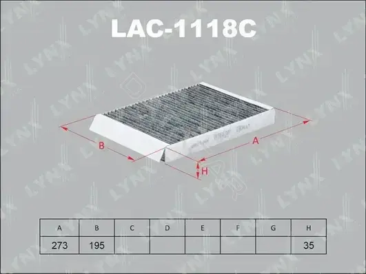 Фильтр салонный LYNXAUTO LAC-1118C