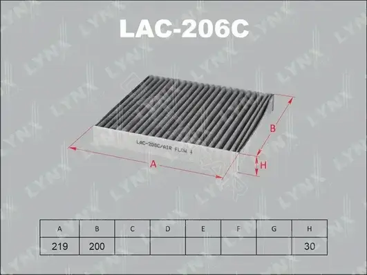 Фильтр салонный LYNXAUTO LAC-206C