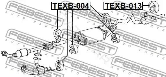 Крепление глушителя FEBEST TEXB-004