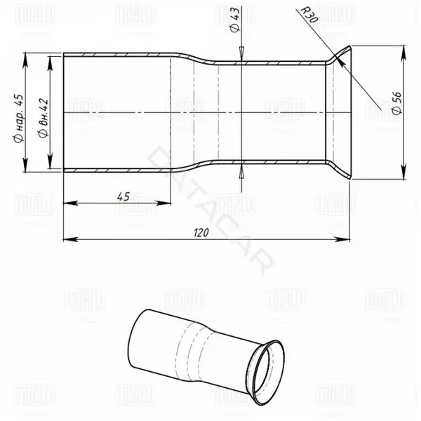 Глушитель выхлопных газов TRIALLI EMP453056