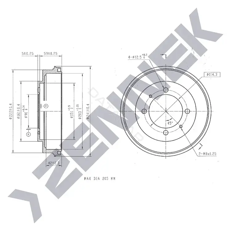 Тормозной барабан ZENNEK DDR0019