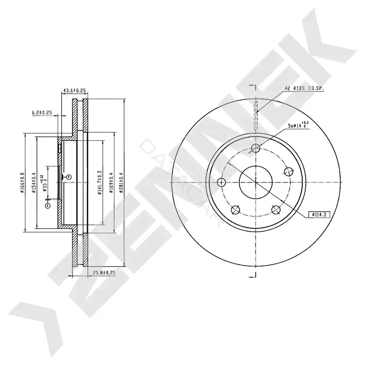 Тормозные диски ZENNEK DBD1112