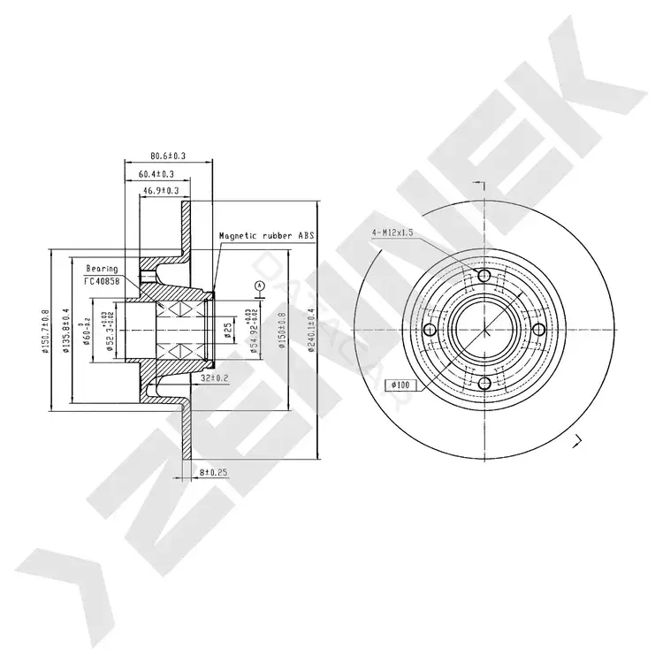 Тормозные диски ZENNEK DBD0794