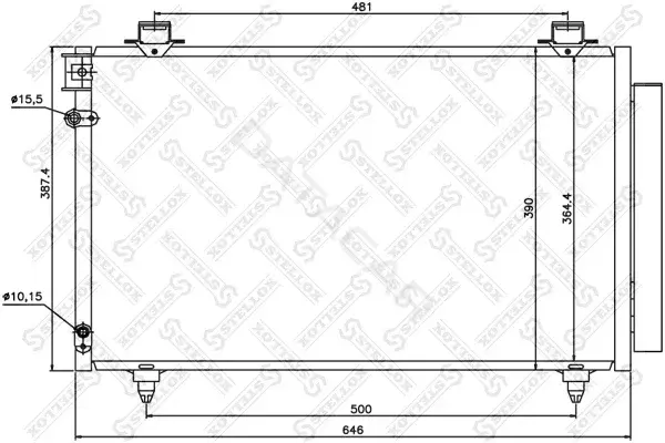 Радиатор кондиционера STELLOX 10-45571-SX