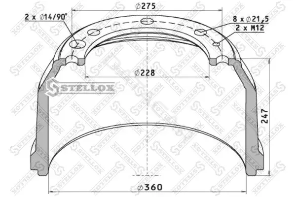 Тормозной барабан STELLOX 85-00071-SX