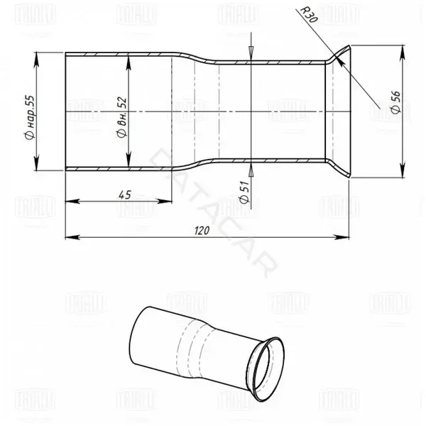 Глушитель выхлопных газов TRIALLI EMP553056