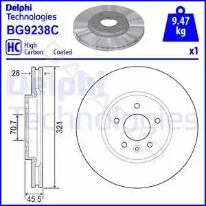 Тормозные диски DELPHI BG9238C