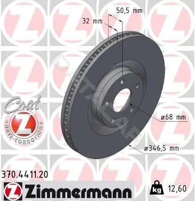 Тормозные диски ZIMMERMANN 370.4411.20