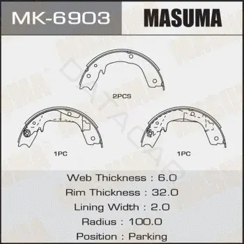 Барабанные колодки MASUMA MK-6903