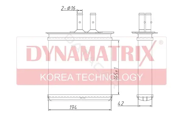 Радиатор печки DYNAMATRIX DR71442