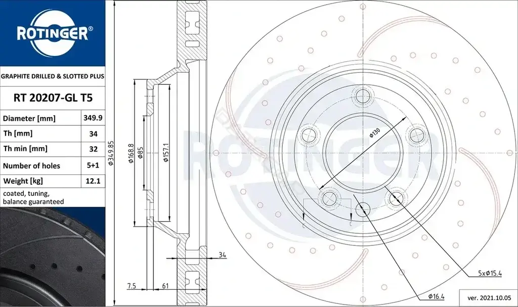Тормозные диски ROTINGER RT20207-GLT5