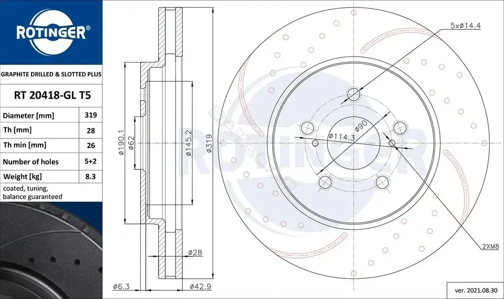 Тормозные диски ROTINGER RT20418-GLT5