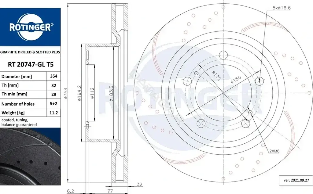 Тормозные диски ROTINGER RT20747-GLT5