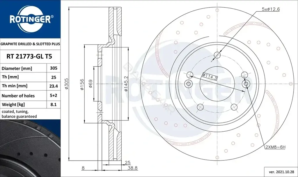 Тормозные диски ROTINGER RT21773-GLT5