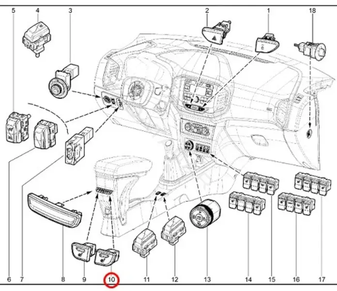 Кнопка подогрева сидений LADA 8450031051