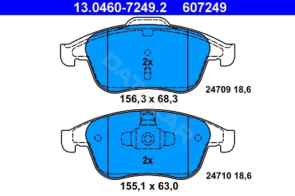 Тормозные колодки ATE 13.0460-7249.2