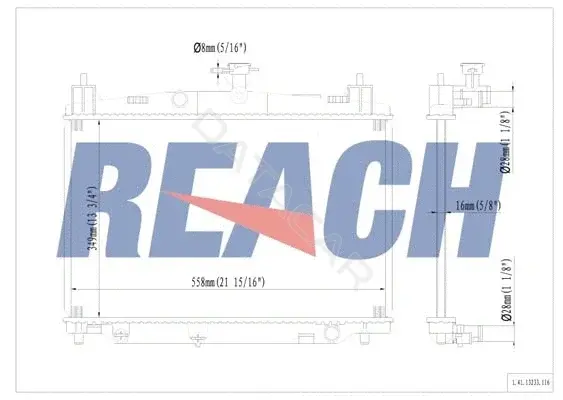 Радиатор охлаждения REACH 1.41.13233.116