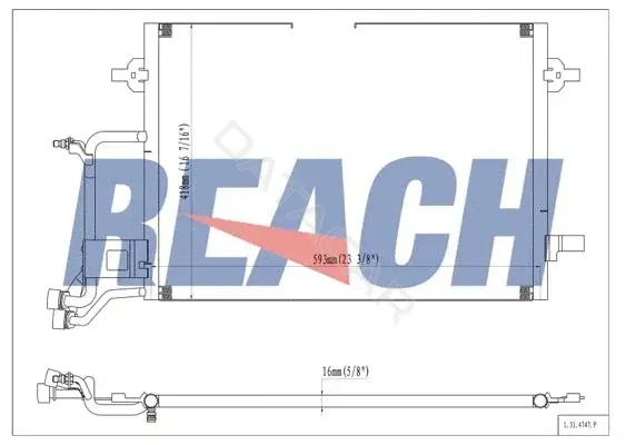 Радиатор кондиционера REACH 1.31.4747.P