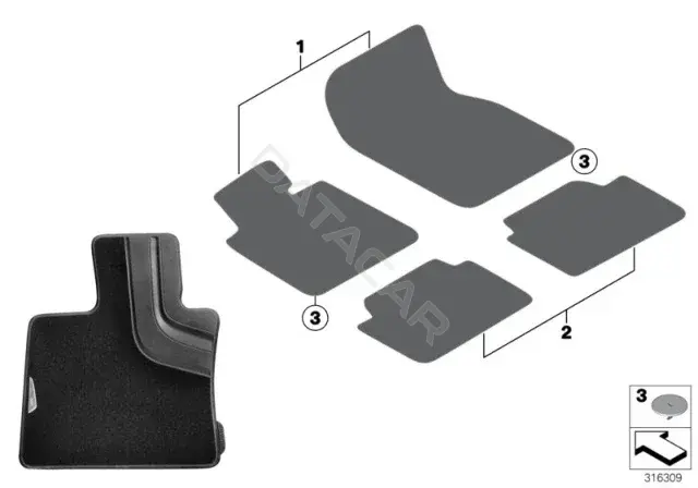 Коврики в салон BMW 51472286006