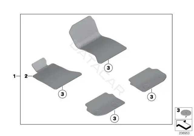 Коврики в салон BMW 51477230463