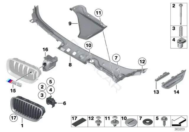 Решетка радиатора BMW 51137203650