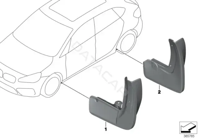 Брызговики BMW 82162365719
