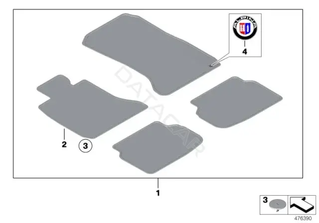 Коврики в салон BMW 51477427891