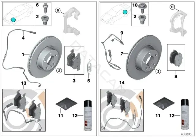 Тормозные колодки BMW 34212449289