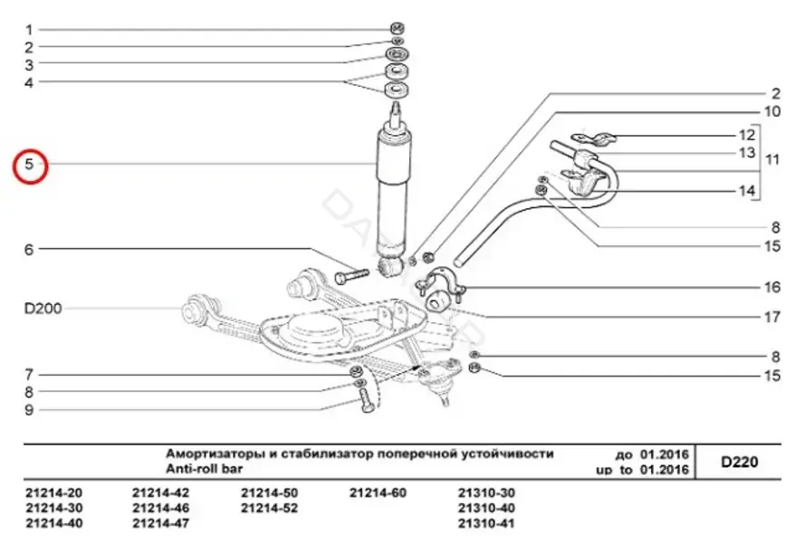 Амортизаторы LADA 21214290540200