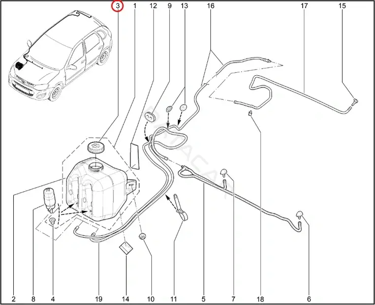 Крышка бачка омывателя LADA 21900-5208422-00