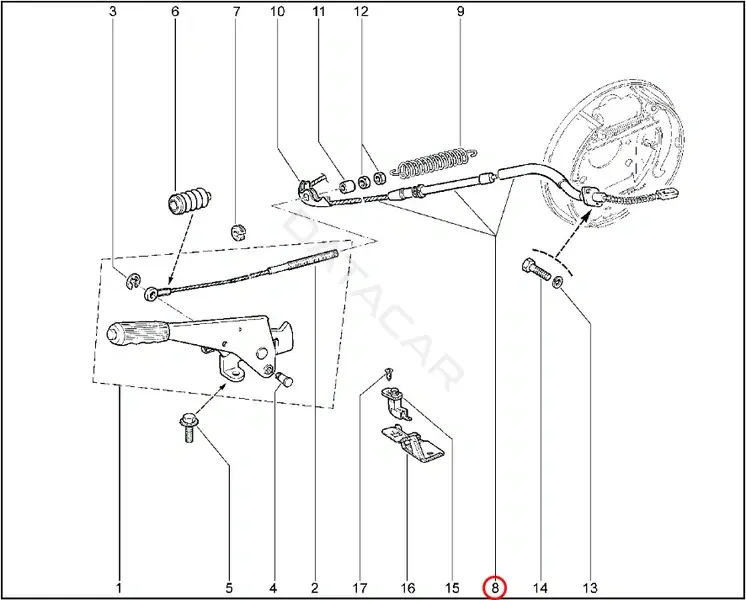 Трос ручника LADA 21230350818000